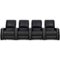 Octane Seating - Magnolia Straight 4-Seat Manual Recline Home Theater Seating - Black-Front_Standard