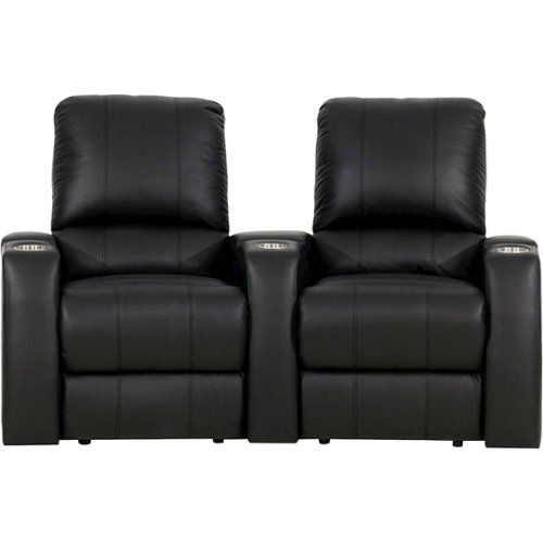  Octane Seating - Magnolia Curved 2-Seat Power Recline Home Theater Seating - Black