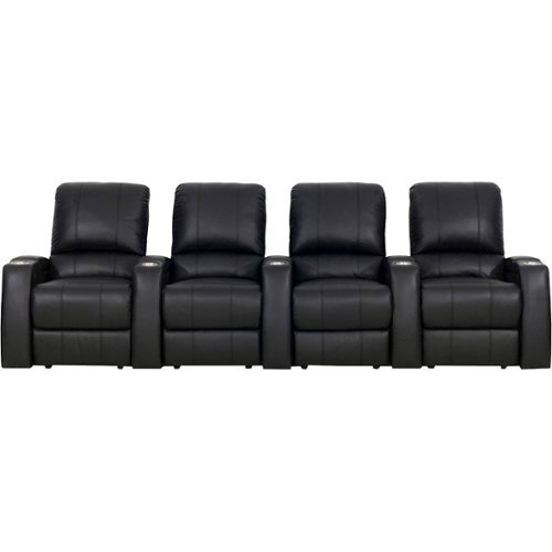 Octane Seating - Magnolia Straight 4-Seat Power Recline Home Theater Seating - Black-Front_Standard 