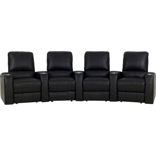  Octane Seating - Magnolia Curved 4-Seat Power Recline Home Theater Seating - Black