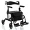 Costway - Folding Rollator Walker with Seat & 8" Wheels Supports up to 300 lbs - Black-Front_Standard