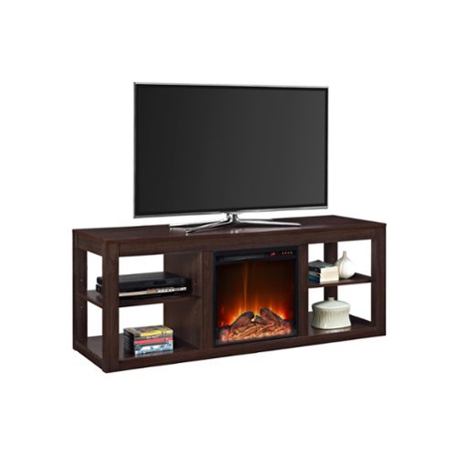 Ameriwood Home - Parsons Electric Fireplace TV Stand - Espresso-Front_Standard 