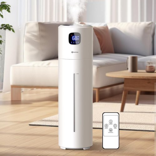 MOSZAR LLC - "9L/2.5Gal Ultrasonic Cool Mist Humidifier, Tower, White"-Front_Standard 