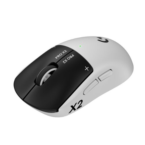 Logitech - PRO X2 SUPERSTRIKE LIGHTSPEED Lightweight Wireless Gaming Mouse with Customizable Click Haptics for PC/Mac/Laptop - Wireless - White-Front_Standard 