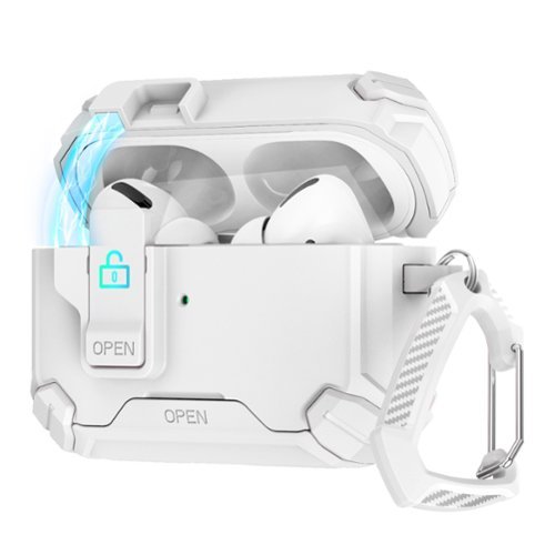 SaharaCase - Apple Airpods Pro 3 Heavy Duty Case | Compatible with Magsafe | Secure Lock | Raider Series - White Stone-Front_Standard 