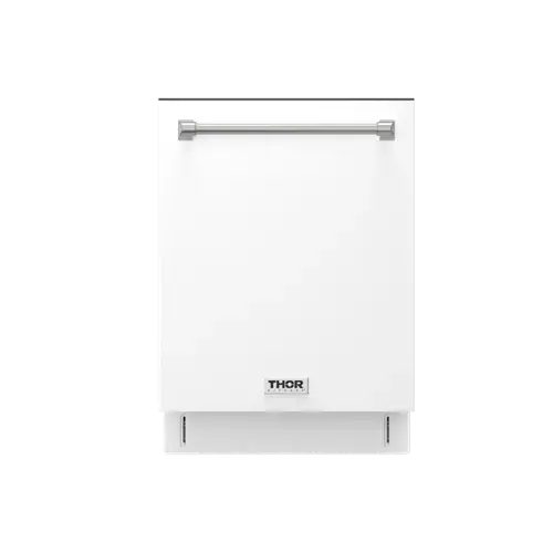 Front. Thor Kitchen - 24" Top Control Built-In Dishwasher Stainless Steel Tub with 3rd Rack, 47 dBA - Matte White.