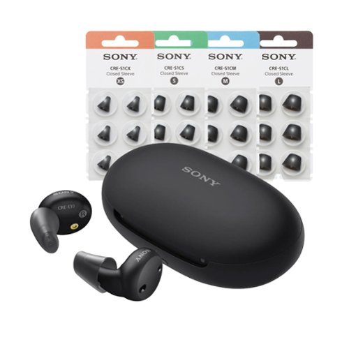 Sony - CRE-E10 Self-Fitting OTC Hearing Aids with Rechargeable Battery - Black-Front_Standard 