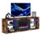 Bestier - 70-inch Gaming TV Stand Fireplace Entertainment Center with RGB Lights - Brown-Front_Standard