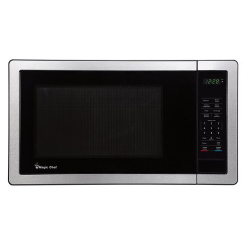 Magic Chef - MC110MST 1.1-Cu. Ft. 1,000-Watt Digital Touch Countertop Microwave - Silver-Front_Standard 