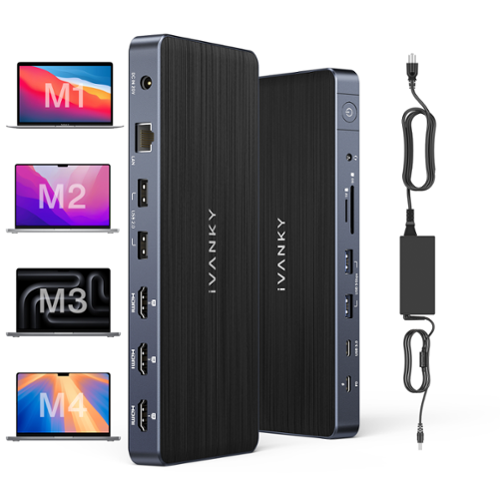iVANKY - 14-in-1 FusionDock Docking Station with 150W Power Supply For MacBook - Black-Front_Standard 