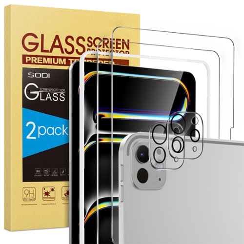 Sodi - [2+2 Pack] Ultra HD Screen Protector for iPad Pro 2024 + Lens Protector, [Anti-Scratch] [Case Friendly] Tempered Glass - Clear