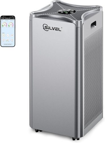 Silvel - Air Purifier for Extra Large Room, Covers up to 3210 ft², HEPA Purifier with Washable Filters H13 - Gray-Front_Standard 