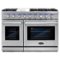COSMO - COS-EPGR486G 48 in. Haven Collection 7 cu. ft. Double Oven Gas Range, 6 Burners, Griddle, Convection, Knob LEDs - Stainless Steel-Front_Standard