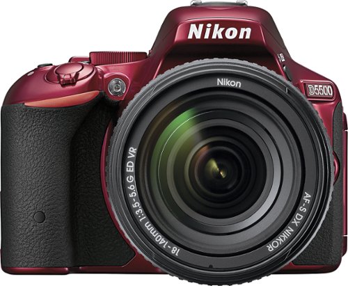  Nikon - D5500 DSLR Camera with AF-S DX NIKKOR 18-140mm f/3.5-5.6G ED VR Lens - Red