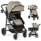Costway - 2 in 1 Foldable Baby Stroller Kids Travel Newborn Infant Buggy Pushchair 22 lbs - Coffee-Front_Standard