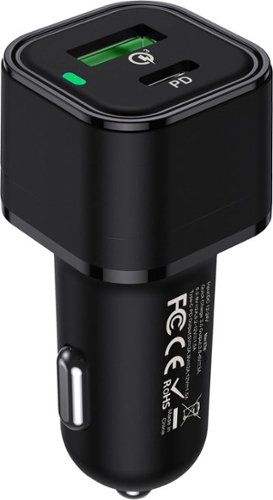 Rexing 78W Vehicle Quick Charger with 1 USB-C & 1 USB Port Compatible with iPhone and Samsung Note - Black GLOBAL SHIPPING