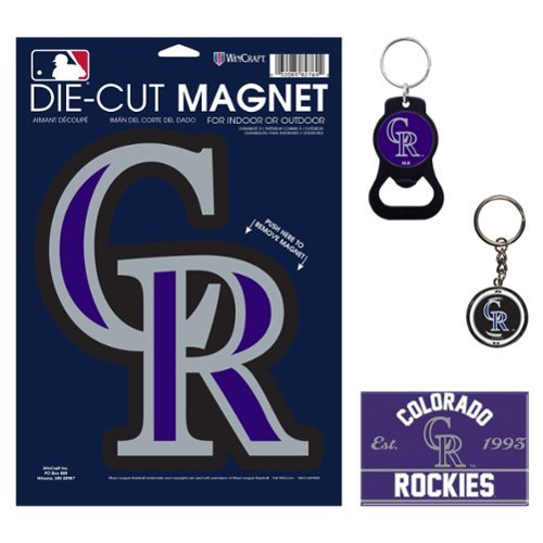 WinCraft - Colorado Rockies 4-Pack Key Rings and Magnets Set - Multicolor-Front_Standard 