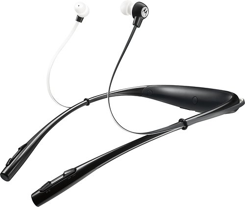  Motorola - Buds Wireless Bluetooth Behind-the-Neck Earbud Headphones - Black