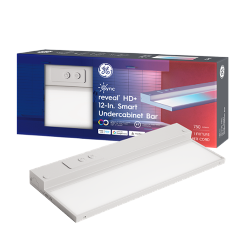 GE - Cync Reveal Smart LED Undercabinet Light Bar 12in - Color Changing - White-Front_Standard
