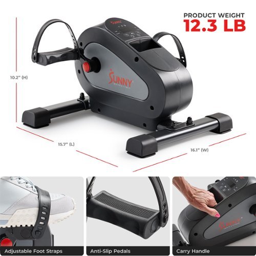 Sunny Health & Fitness Smart Motorized Mini Exercise Bike Black SF