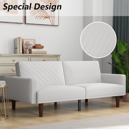 Bestier Twin Wide Cotton Cushion Back Convertible Sofa Bed With Solid Wood Leg