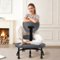 KERDOM - Ergonomic Wide Cross Legged Office Chair with Wheels, Yoga Meditation Chair Kneeling Chair, ADHD Desk Chair PU Leather - Gray-Front_Standard