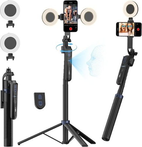 Schertz - UTK-02 360° Auto Face Tracking Tripod with Fill Light & Remote – 70" iPhone Stand for TikTok & Video Recording-Front_Standard 