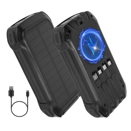 Home Collection - 49800mAh Solar Power Bank Portable Charger - Black-Front_Standard 