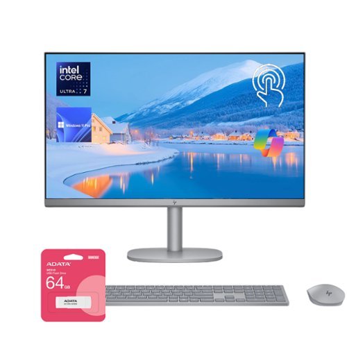 HP - OmniStudio X 27" FHD All-in-One - Wireless KB & M - Intel Core Ultra 7 155H - 16GB RAM, 2TB SSD - Adata 64GB USB Drive - Gray-Front_Standard 
