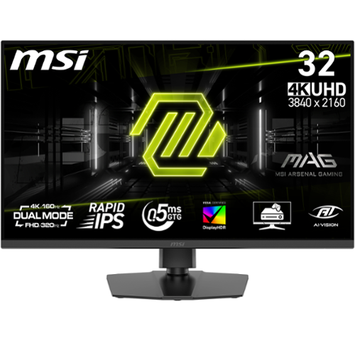MSI - MAG 322URDF E16 31.5" LCD Dualmode(UHD 160Hz or FHD 320Hz) 0.5ms Gaming Monitor with HDR 400 (DisplayPort, HDMI) - Metallic Black - RGB