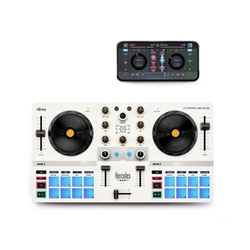 Hercules - DJControl Mix Ultra – Mobile DJ Controller for Smartphones (iOS/Android) - White-Front_Standard 
