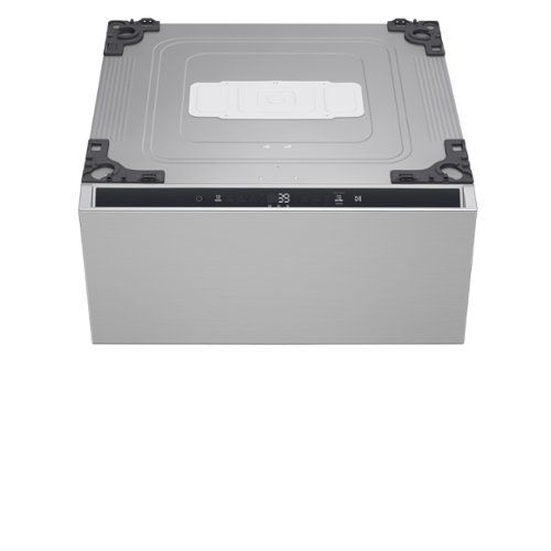 LG - SIGNATURE SideKick 1.0 Cu. Ft. Pedestal Washer with Dual LED Display - Platinum Steel