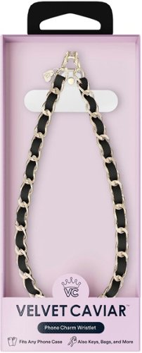 VELVET CAVIAR Phone Charm Wristlet - Black Leather WORLDWIDE DELIVERY