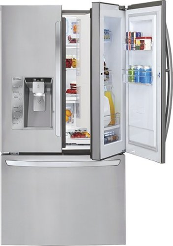  LG - 32.0 Cu. Ft. French Door Refrigerator with Thru-the-Door Ice and Water - Stainless steel