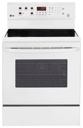  LG - 6.3 Cu. Ft. Self-Cleaning Freestanding Electric Convection Range - Smooth White
