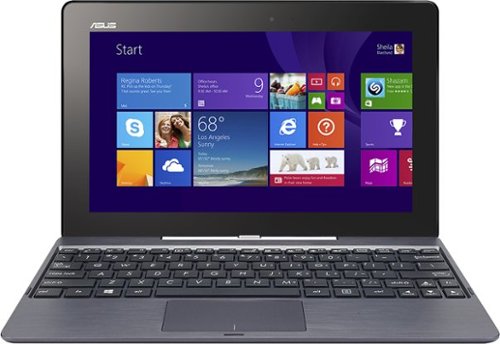  ASUS - 2-in-1 10.1&quot; Touch-Screen Laptop - Intel Atom - 2GB Memory - 64GB Hard Drive - Gray