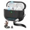 Dteck - Case for AirPods Pro 3rd Gen (2025) with Magnetic Lid Lock, Earphone Protective Cover Bulit in Phone Stand & Lanyard - Black-Front_Standard