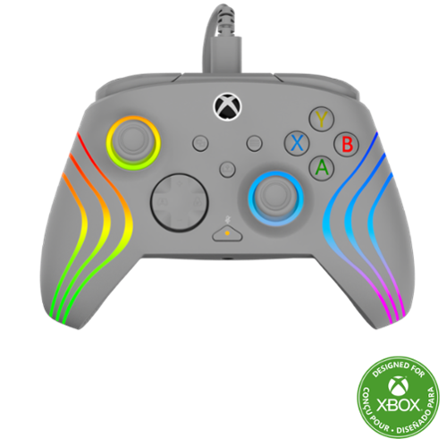 Turtle Beach - Afterglow Wave Wired RGB Gaming Controller for Xbox Series X|S, Xbox One & Windows 10/11 PC - Gray-Front_Standard 