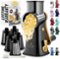 Zulay Kitchen - Rotary Cheese Grater 5 Blade Cheese Shredder with Reinforced Suction & 5 Interchangeable Drums - Black/Gold-Front_Standard