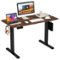 Costway - 48" x 24" Electric Standing Desk Height Adjustable Computer Desk with 2 Hanging Hooks & Cable Management - Brown-Front_Standard