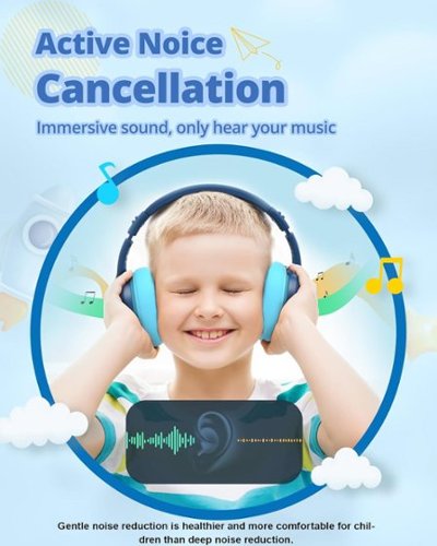 Tronsmart KH03 Active Noise Cancelling Wireless Headphones w/ 74/85/93dB Safe Volume, LED Lights, 70H Playtime for School Travel - Navy Blue GLOBAL SHIPPING