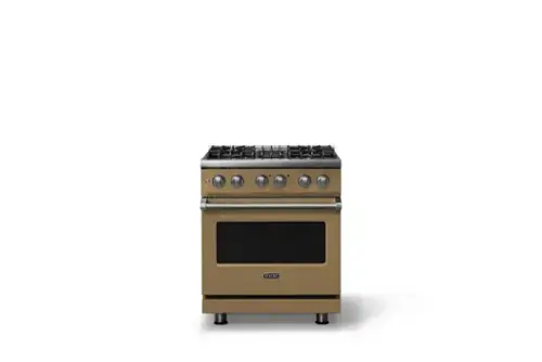 Front. Viking - 30 in. Wide 4 Burner Pro 5 Series 4.7 Cu. Ft. Freestanding Sealed Dual Fuel Convection Range - Golden Hour - Golden Hour.
