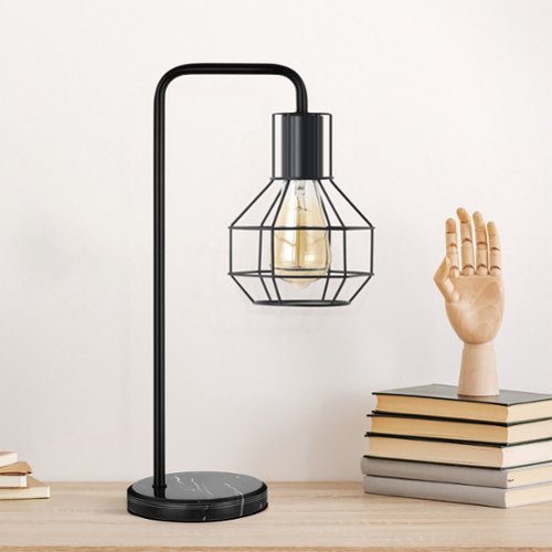 Oumilen - Industrial Table Lamp with Marble Base,  Retro Desk Lamp for Bedroom, Living Room & Office-Front_Standard 