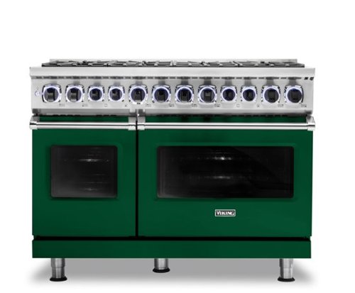 Viking - 48"W./24"D. Dual Fuel Sealed Burner Range-8 Burners-LP - Ivy-Front_Standard 