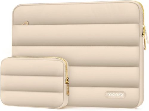 mosiso - Puffy Laptop Sleeve 13-13.3 inch for MacBook Air 13 13.6 M4 M3 M2 M1/Pro 13/Pro 14, HP Dell ASUS Lenovo - Apricot-Front_Standard 