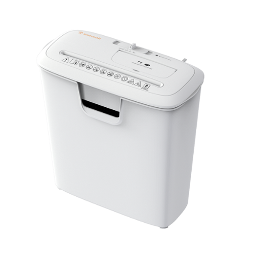Bonsaii - Quiet Strip-Cut Shredder - Up to 8 Sheets, Offering high Security, CDs, Credit Cards - Equipped with a 3.4-Gallon bin - White-Front_Standard 