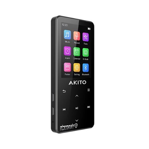 Akito - S12 Compact Kosher MP3 Player with 16GB Memory, Bluetooth and Recorder-Front_Standard 