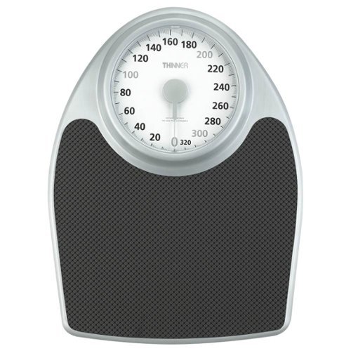 Conair - Thinner Extra-Large Dial Analog Precision Scale - Black