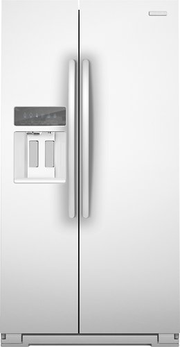  KitchenAid - 22.2 Cu. Ft. Counter-Depth Side-by-Side Refrigerator with Thru-the-Door Ice and Water - White