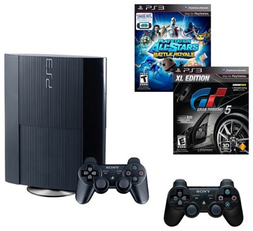  Sony - PlayStation 3 (12GB) Bundle with Gran Turismo 5 XL and PlayStation All-Stars Battle Royale - Black
